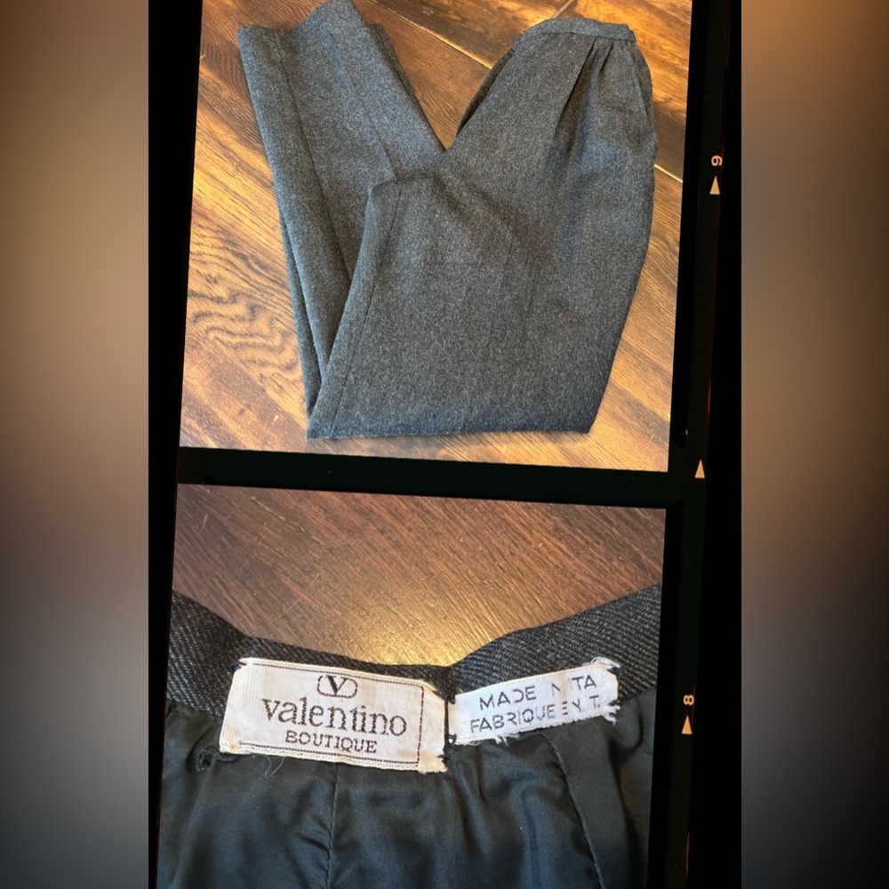 Valentino Boutique Vtg Italy Wool Trouser Women’s 24x30.5 Gray Lined Straight **